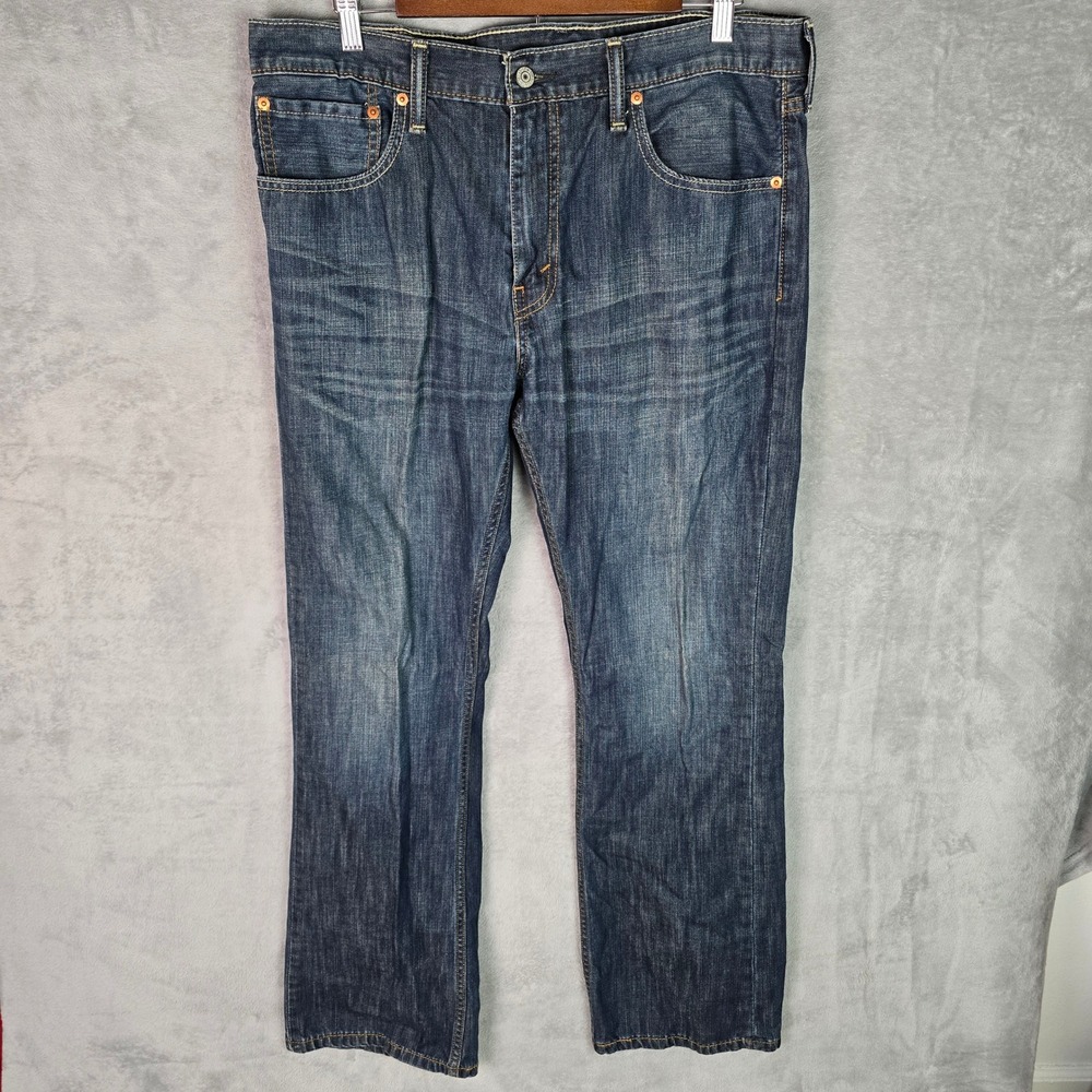 Levis 527 Slim Bootcut Jeans Mens 36x32 Dark Wash Indigo Denim 05527-0239